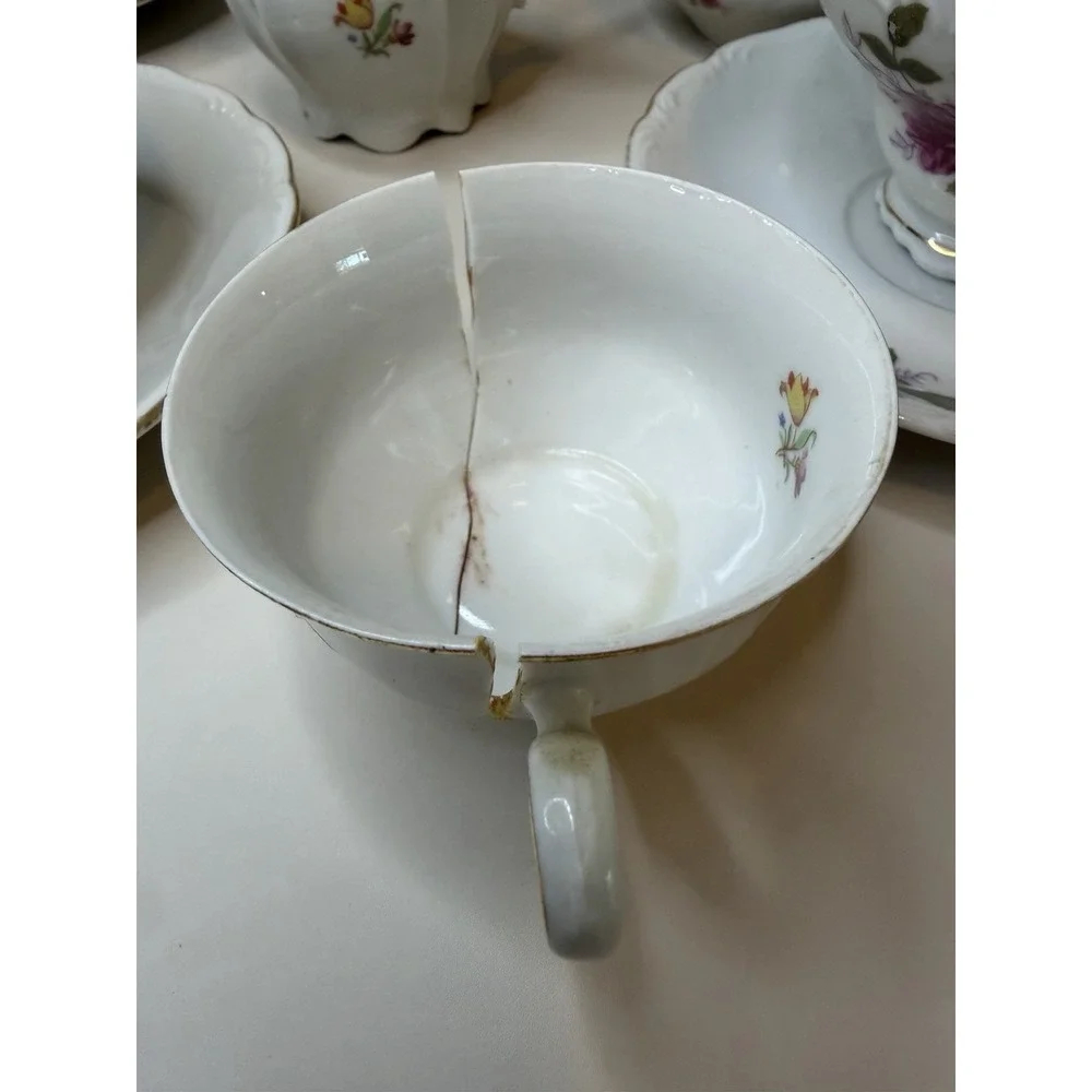 Vintage IJB Germany US Zone 21 Pc. Porcelain Tea Set 1946-1948.